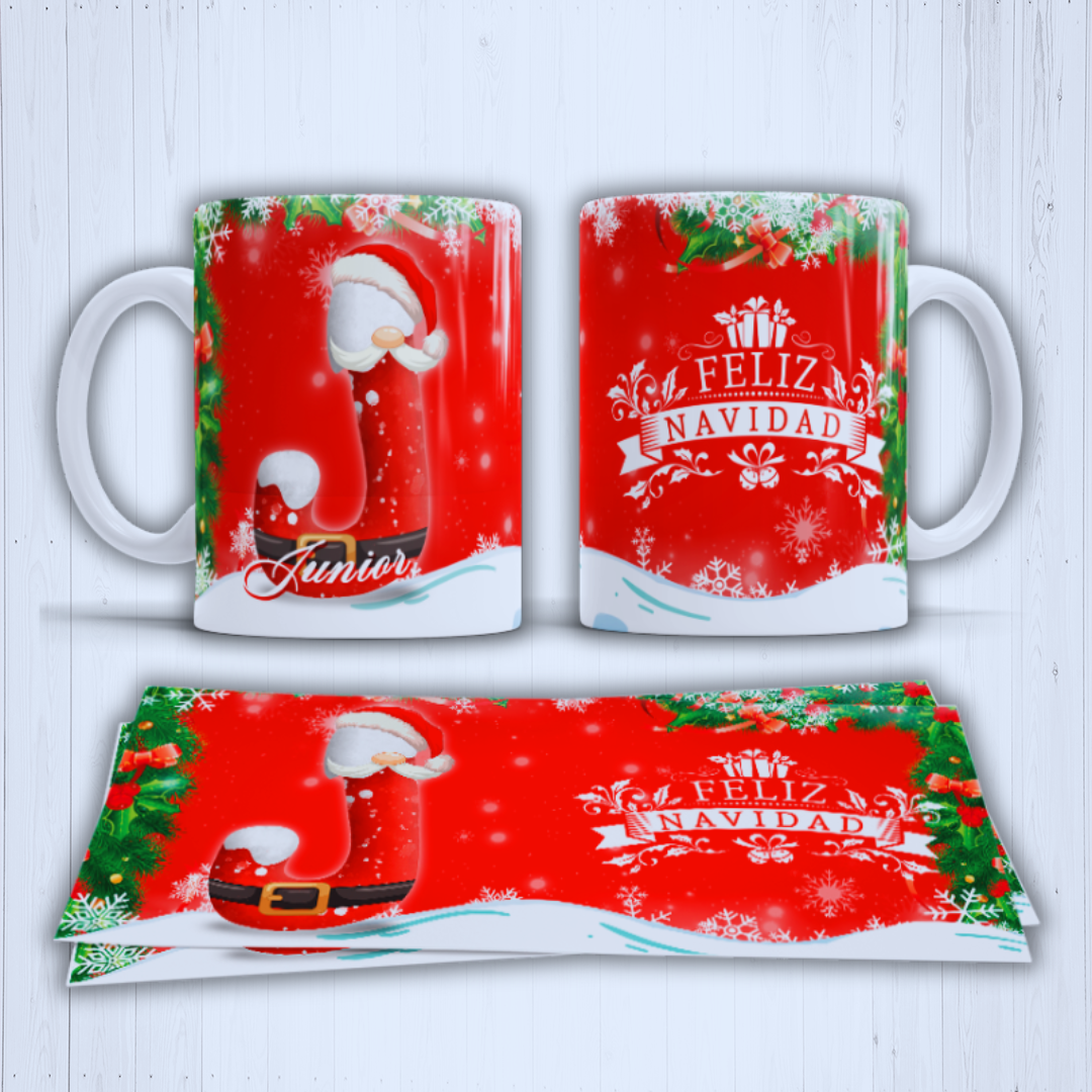 taza navidad con inicial