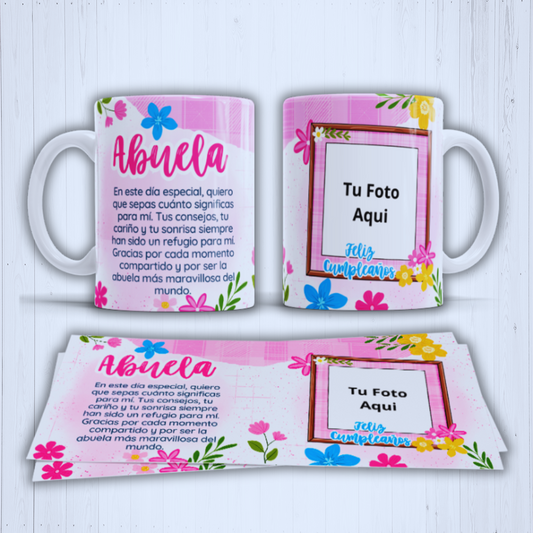 Taza abuela feliz cumpleaños