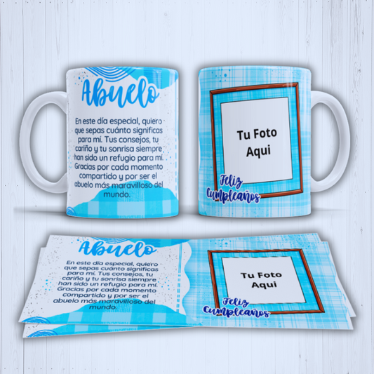 Taza feliz cumpleaños abuelo