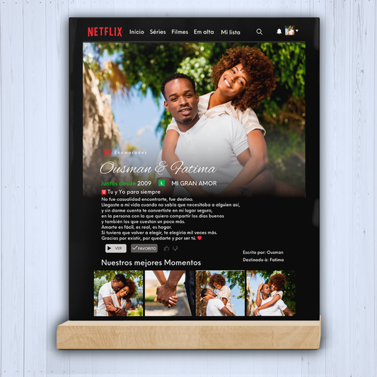 Placa personalizada Nuestra Historia 🎬 (Estilo Netflix)