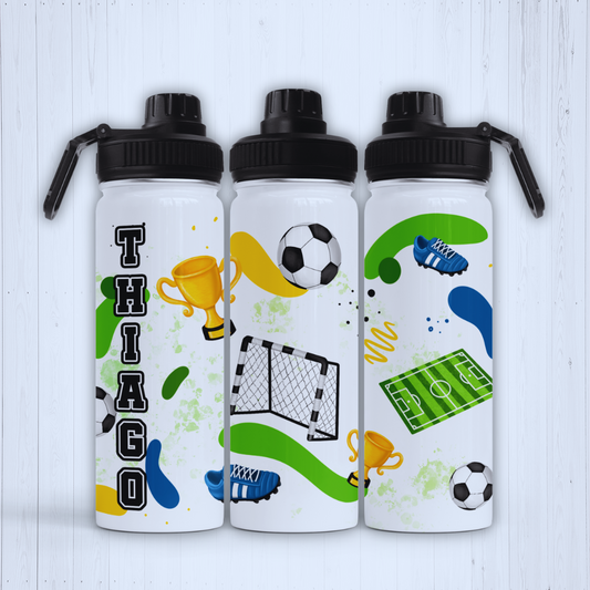 Botella personalizada futbol con nombre