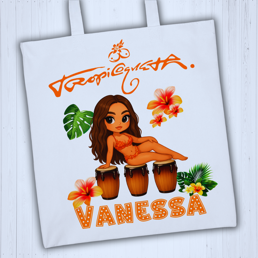 tote Bag tropicoqueta con tu nombre